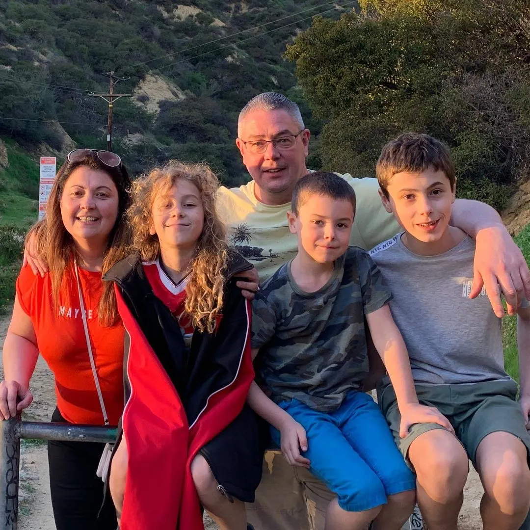 All five Radfords — Steve, Lyndsay, Eddie, Harry and George